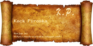 Keck Piroska névjegykártya