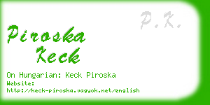 piroska keck business card